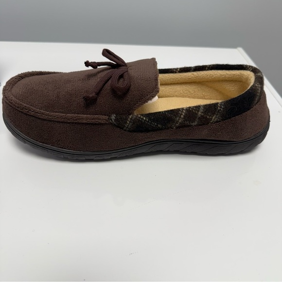 Totes Toasties Mens Slippers US 11-12 XL Chocolate Brown Memory Foam Loafer NEW - Picture 4 of 11